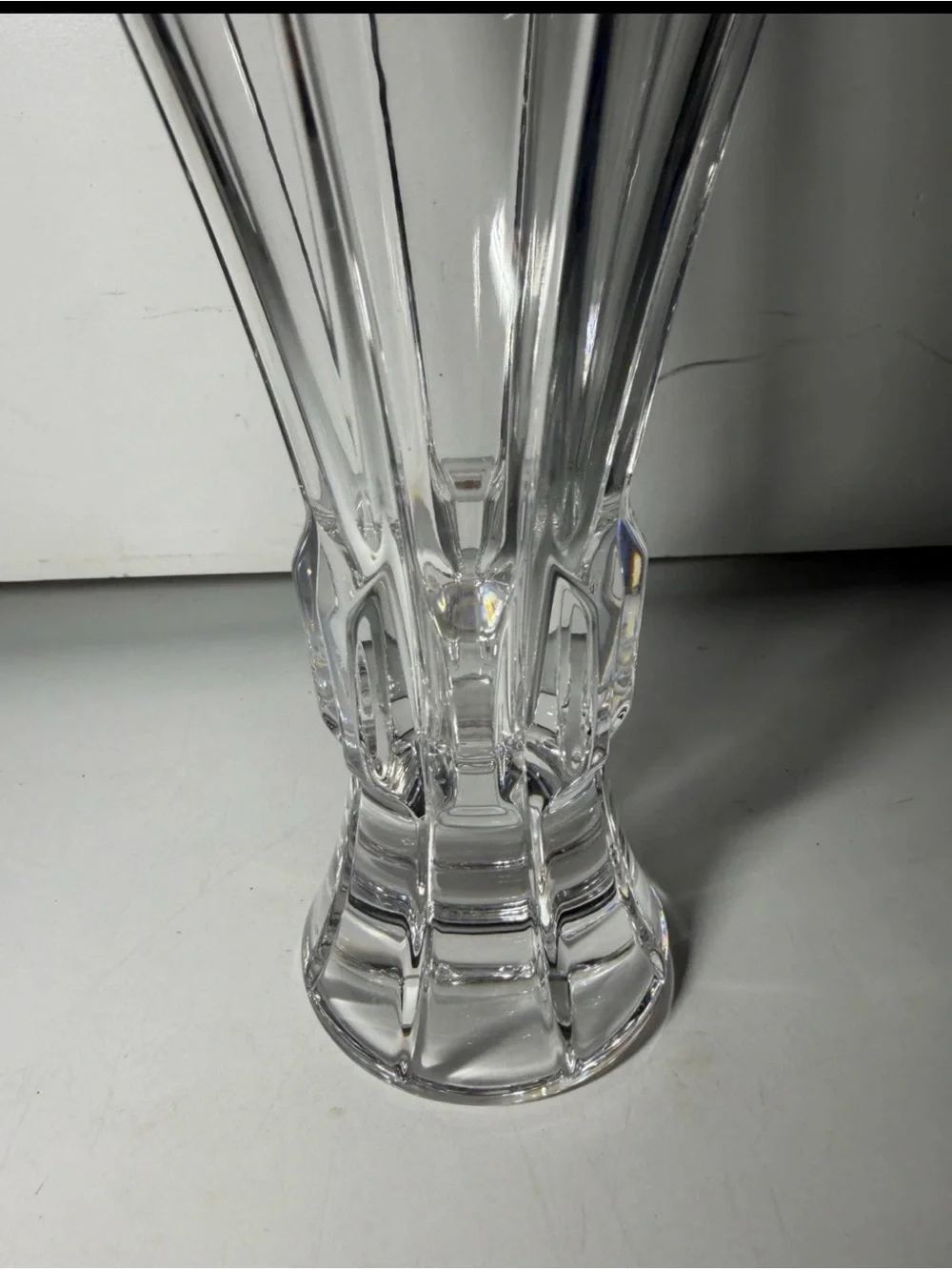 Clear Glass Decorative Vase - Elegant Fluted Design